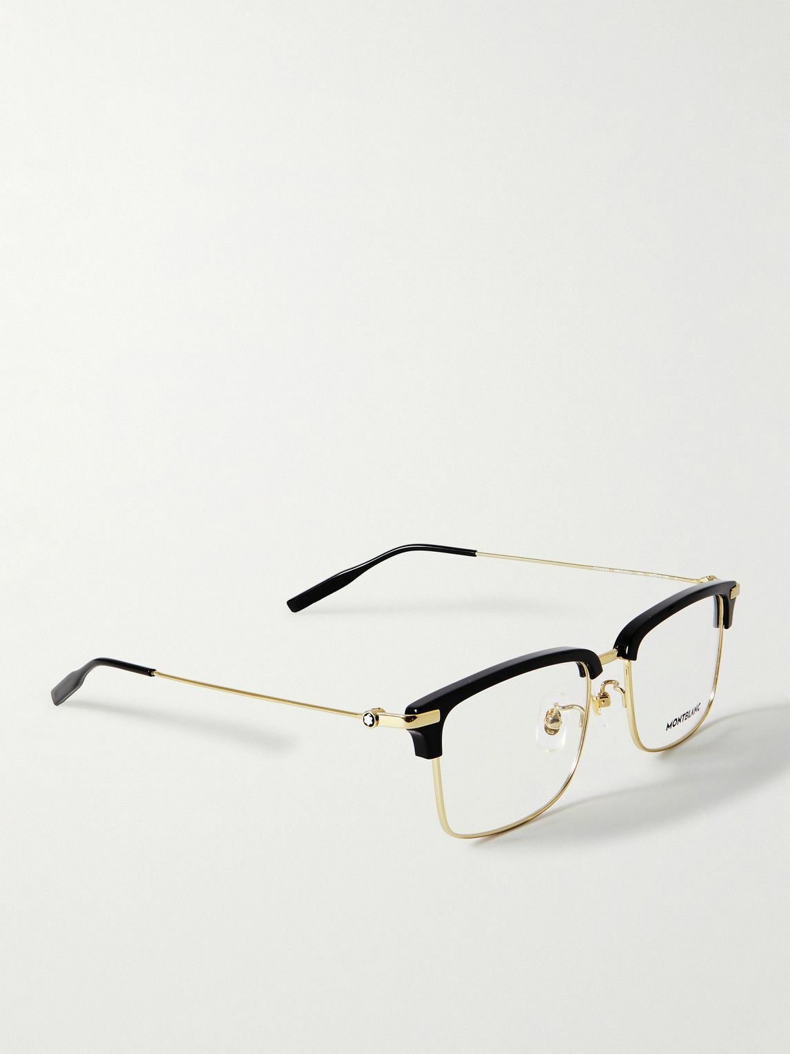 MONTBLANC EYEWEAR - Snowcap Square-Frame Acetate and Gold-Tone Optical Glasses