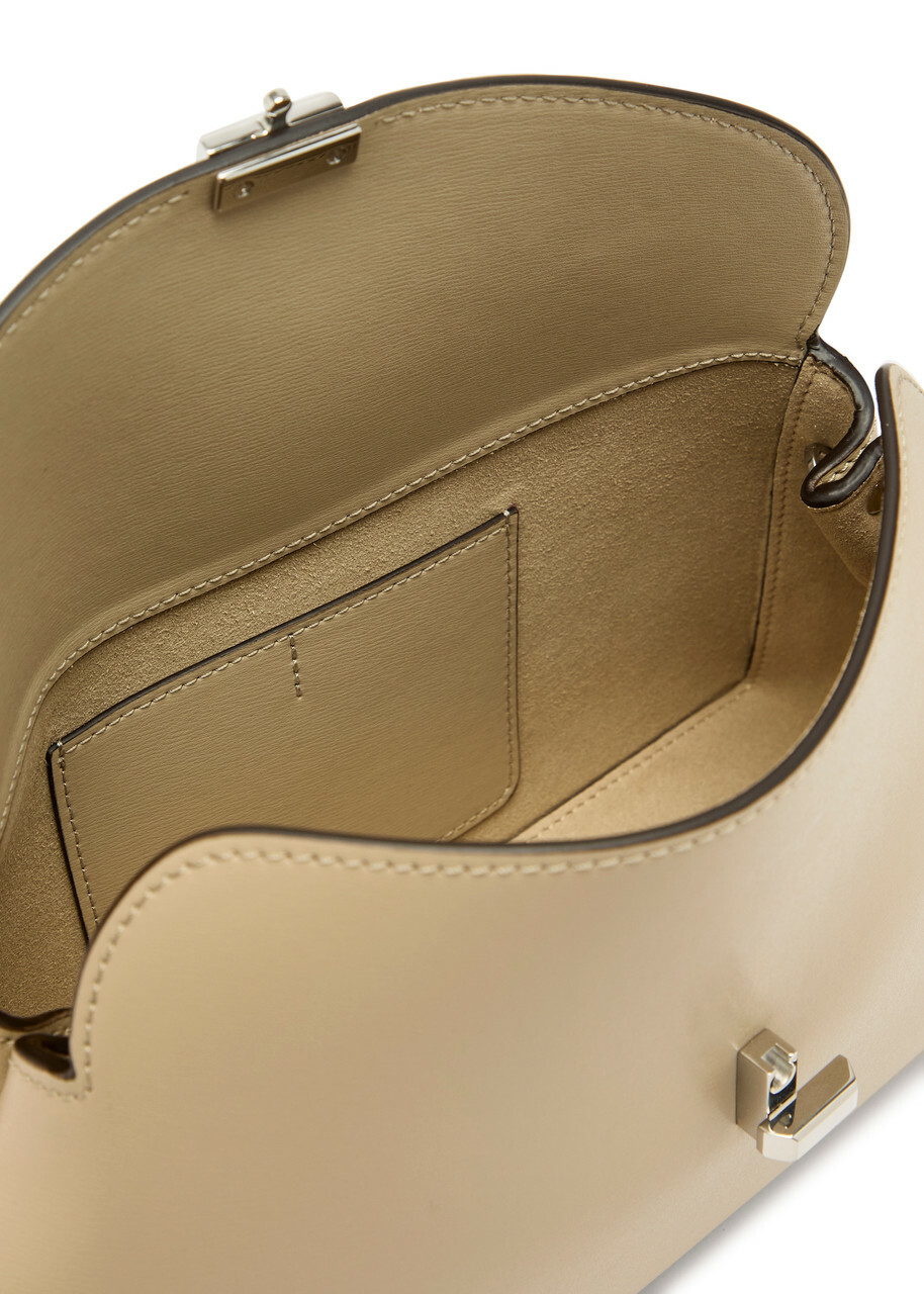 Toteme T-lock Leather Clutch - Cream - One Size