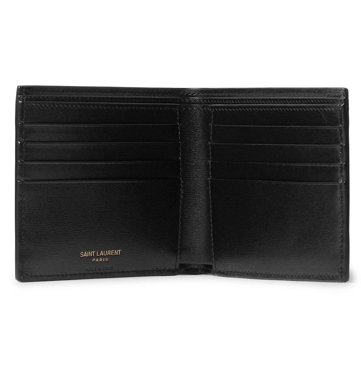 SAINT LAURENT - Logo-Appliquéd Leather Billfold Wallet - Black