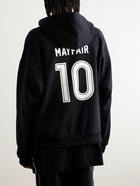 Balenciaga - 2024 Soccer Oversized Logo-Detailed Cotton-Jersey Zip-Up Hoodie - Black