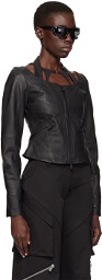 HELIOT EMIL Black Tritor Leather Jacket