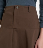 Vince Cotton twill midi skirt
