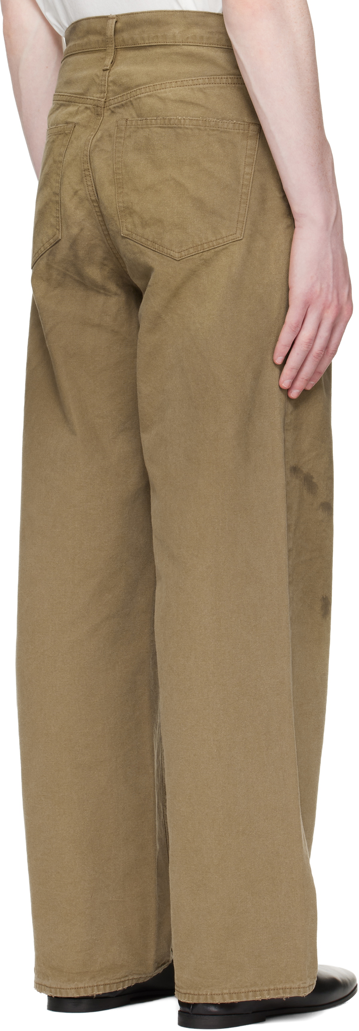 stein Khaki Sulfur Dyed Oxford Vintage Wide Trousers stein