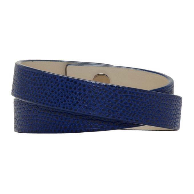 Photo: Valextra Blue Leather Double Bracelet