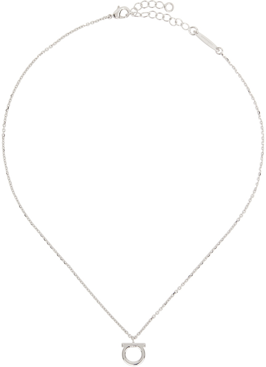 Ferragamo Silver Gancini Necklace