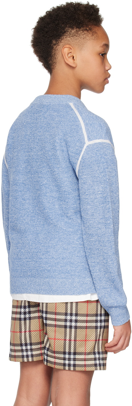 Burberry Kids Blue Embroidered Cardigan