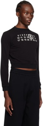 MM6 Maison Margiela Black Printed Sweatshirt