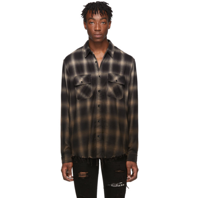 Photo: Amiri Khaki Plaid Ombre Shirt