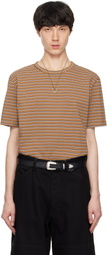 International Gallery BEAMS Two-Pack Brown & Green Border T-shirts