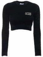 GCDS Fuzz Long Sleeve Crop Top