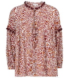 Poupette St Barth Clara leopard-print blouse