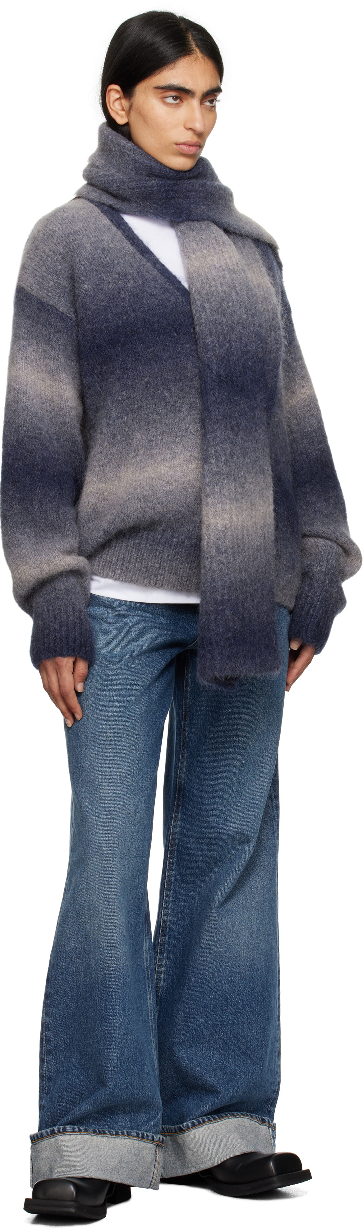 Études Navy Alpaca Cardigan