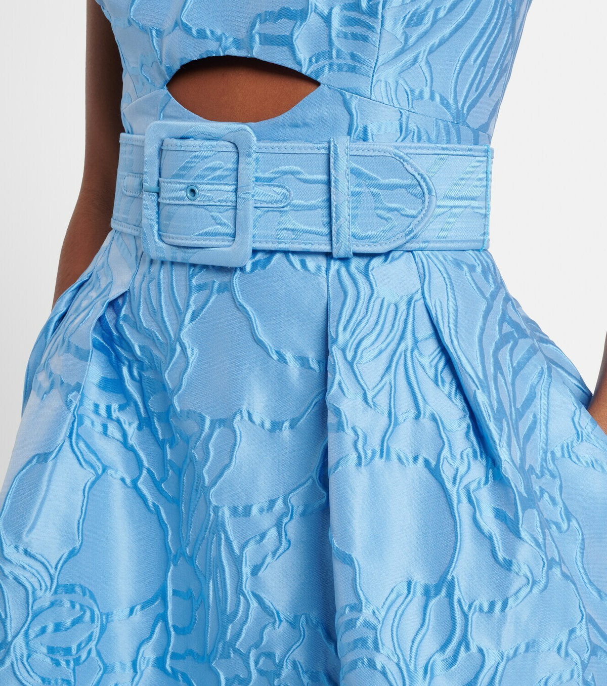 Rebecca Vallance Aegir belted jacquard midi dress