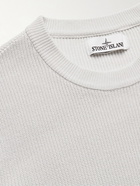 Stone Island - Ribbed Logo-Appliquéd Cotton Sweater - Neutrals