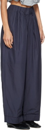 OPEN YY Navy Fluid Full Gather Trousers