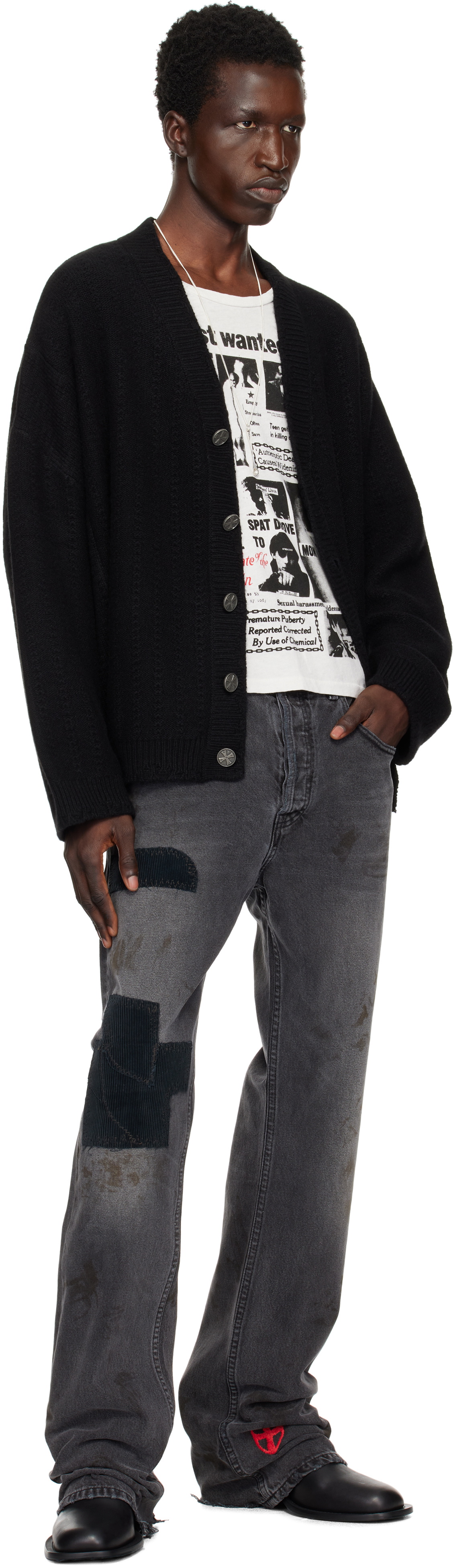 Enfants Riches Déprimés Black Night Version Square Toe Franky Boots