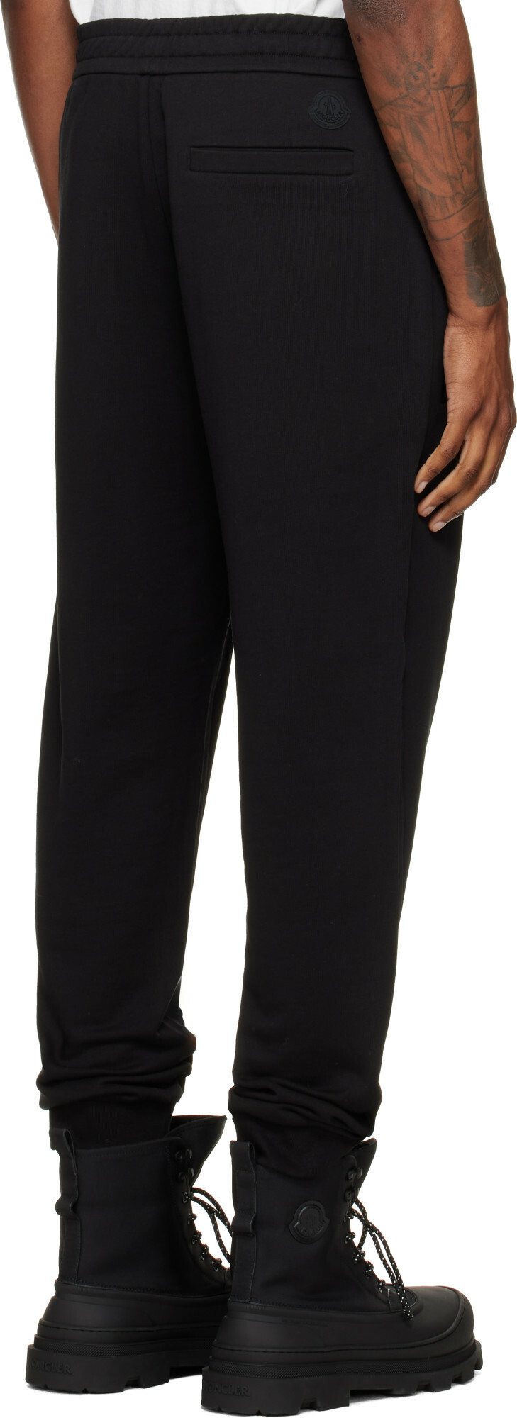 Moncler Black Cotton Terry Sweatpants