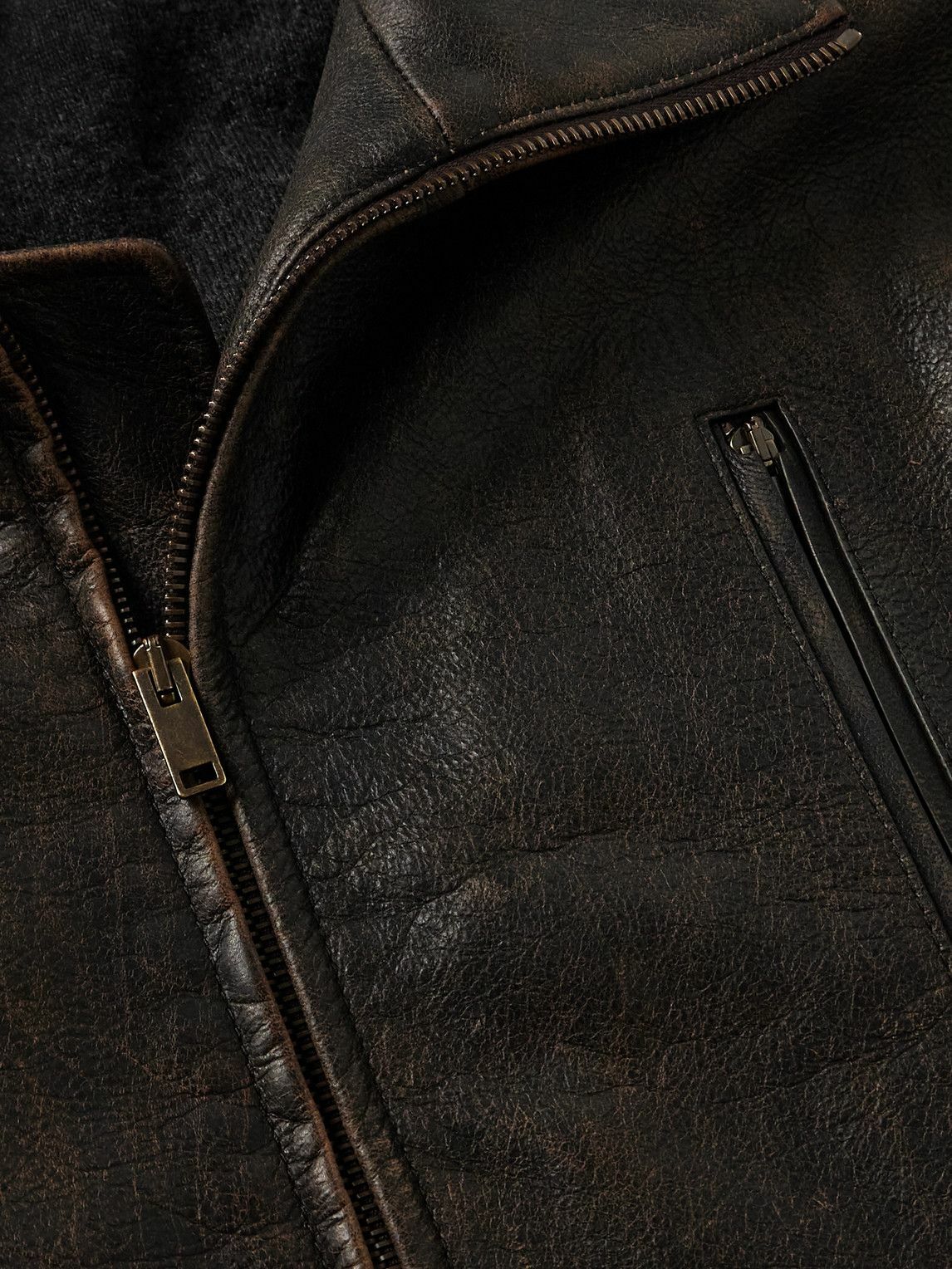 The Row - Akia Leather Jacket - Brown
