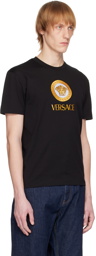 Versace Black Embroidered Medusa T-Shirt
