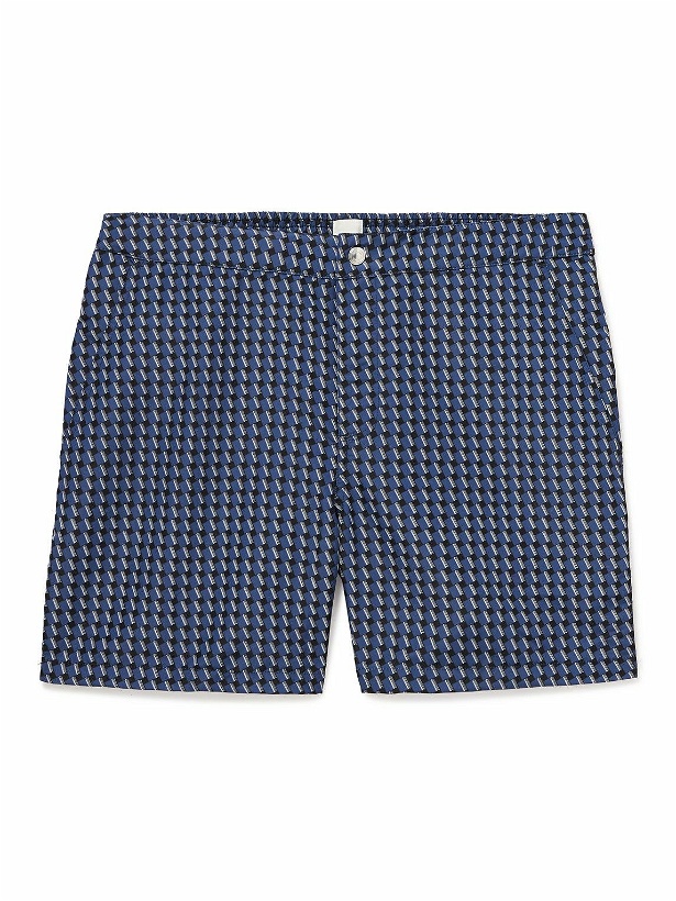 Photo: Paul Smith - Slim-Fit Mid-Length Printed Recycled Swim Shorts - Blue