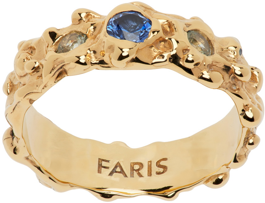 FARIS Gold Roca Gem Band Ring