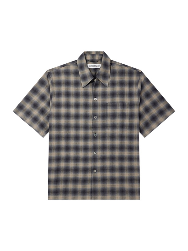 Photo: Our Legacy - Checked Cotton and Wool-Blend Shirt - Black