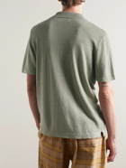 NN07 - Henry 6565 Camp-Collar Linen Shirt - Green