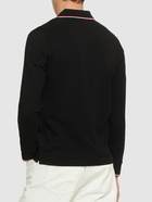 MONCLER - Long Sleeves Cotton Piquet Polo Shirt