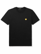 Versace - Logo-Embroidered Cotton-Jersey T-Shirt - Black