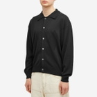 Uniform Bridge Men's Argyle Collar Cardigan in Black