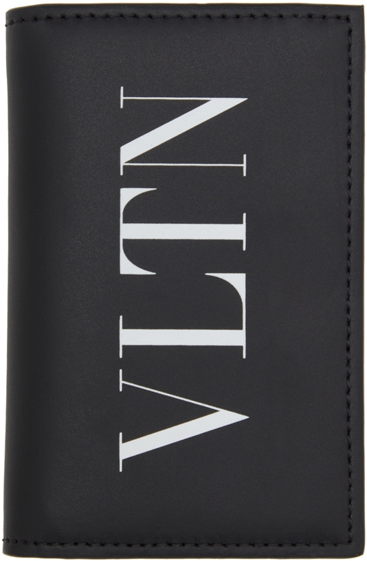 Photo: Valentino Garavani Black Calfskin 'VLTN'Card Holder