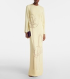 Costarellos Zarie embellished crêpe gown
