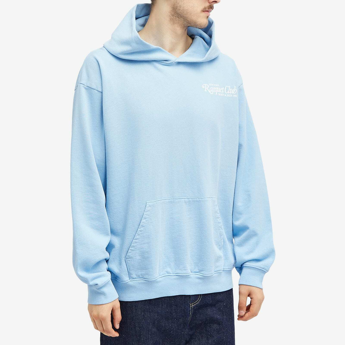 スウェット・トレーナー Sporty & Rich Wellness Club Man to Man Light Blue CR761BB CR Sporty & Rich 94 Racquet Club Hoodie in Sky Blue | FWRD