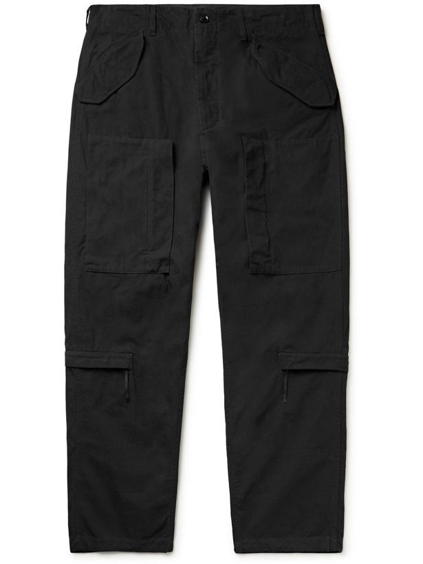 Photo: Engineered Garments - Aircrew Tapered Cotton-Ripstop Cargo Trousers - Black