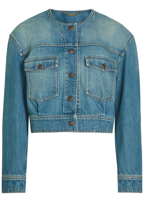 Photo: Chloe Cropped Denim Jacket Blue