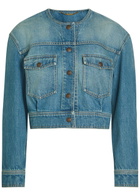 Chloe Cropped Denim Jacket Blue