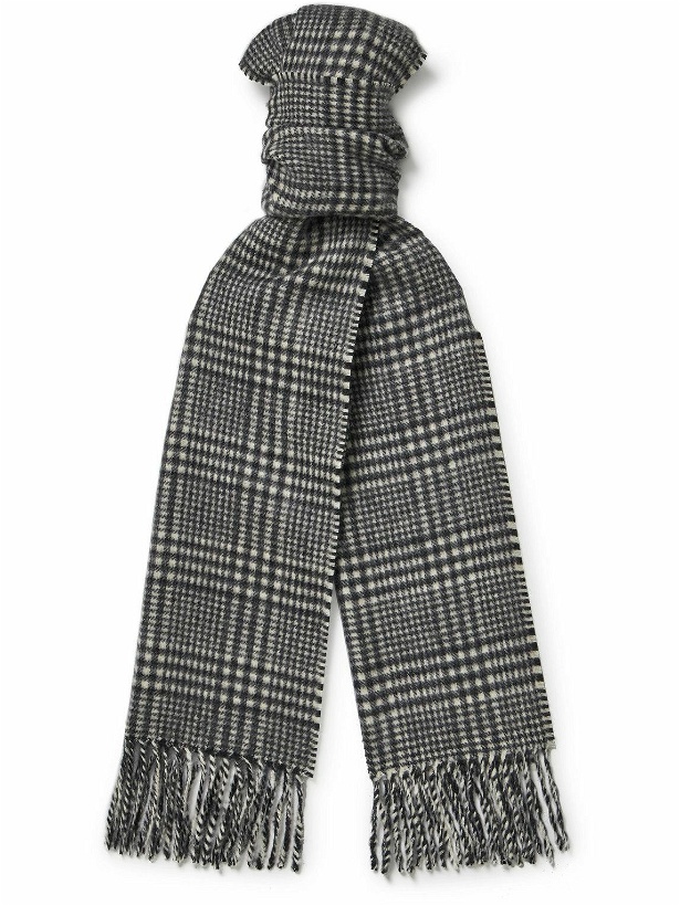 Photo: TOM FORD - Fringed Prince of Wales Checked Cashmere Scarf