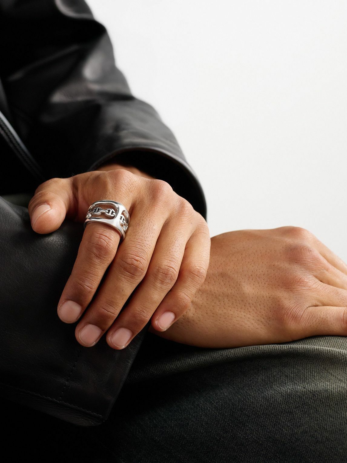 Simuero Men's Buzo Ring in Silver/Blue Simuero