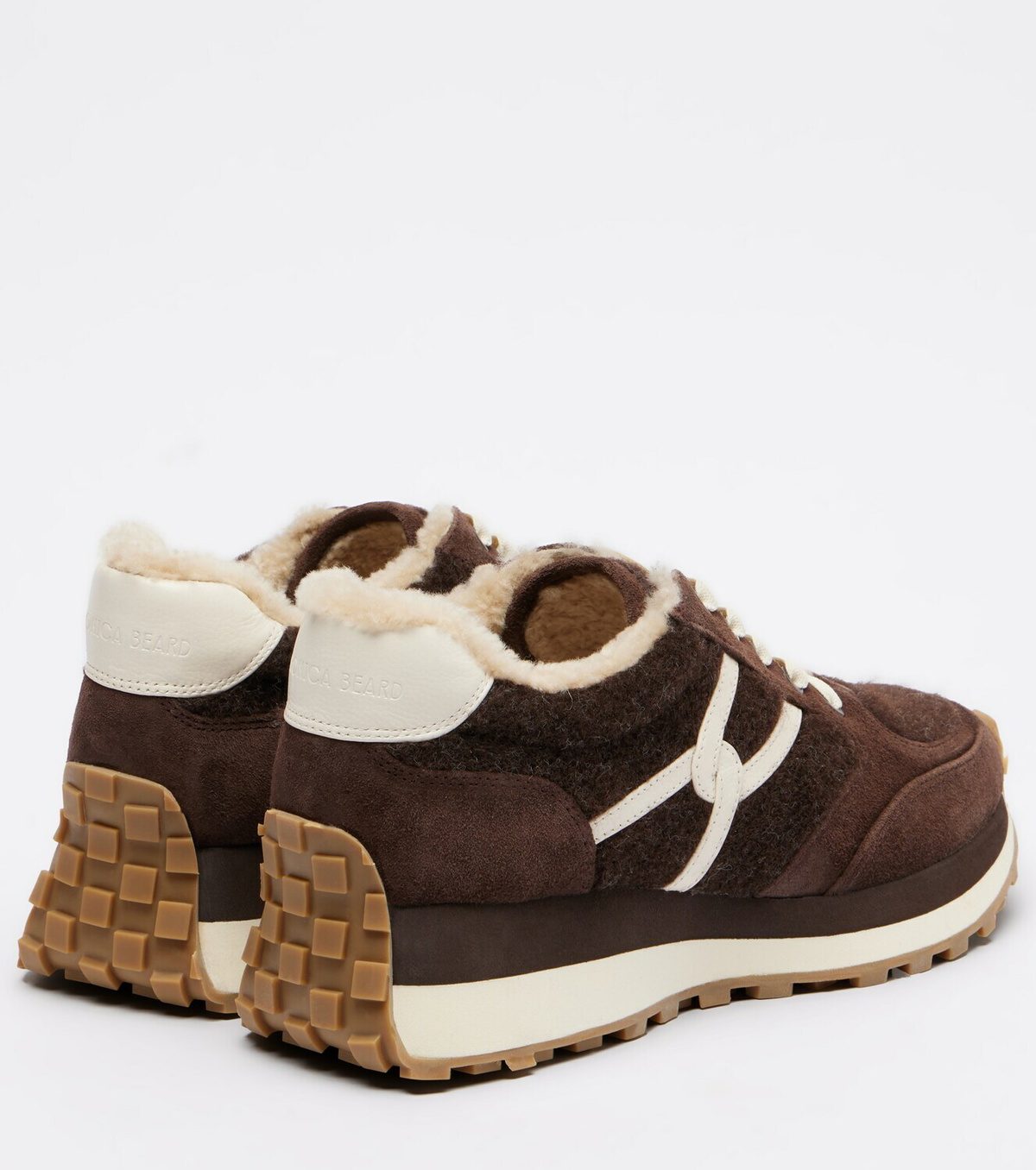 Veronica Beard Valentina suede-trimmed leather sneakers