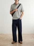Mr P. - Striped Organic Cotton Polo Shirt - Green