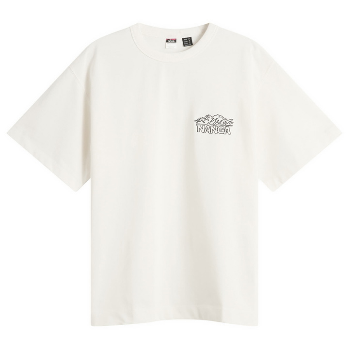 Photo: NANGA Men's Eco Hybrid Line Drawing T-Shirt in White