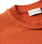 Moncler - Logo-Appliquéd Wool and Cashmere-Blend Sweater - Orange