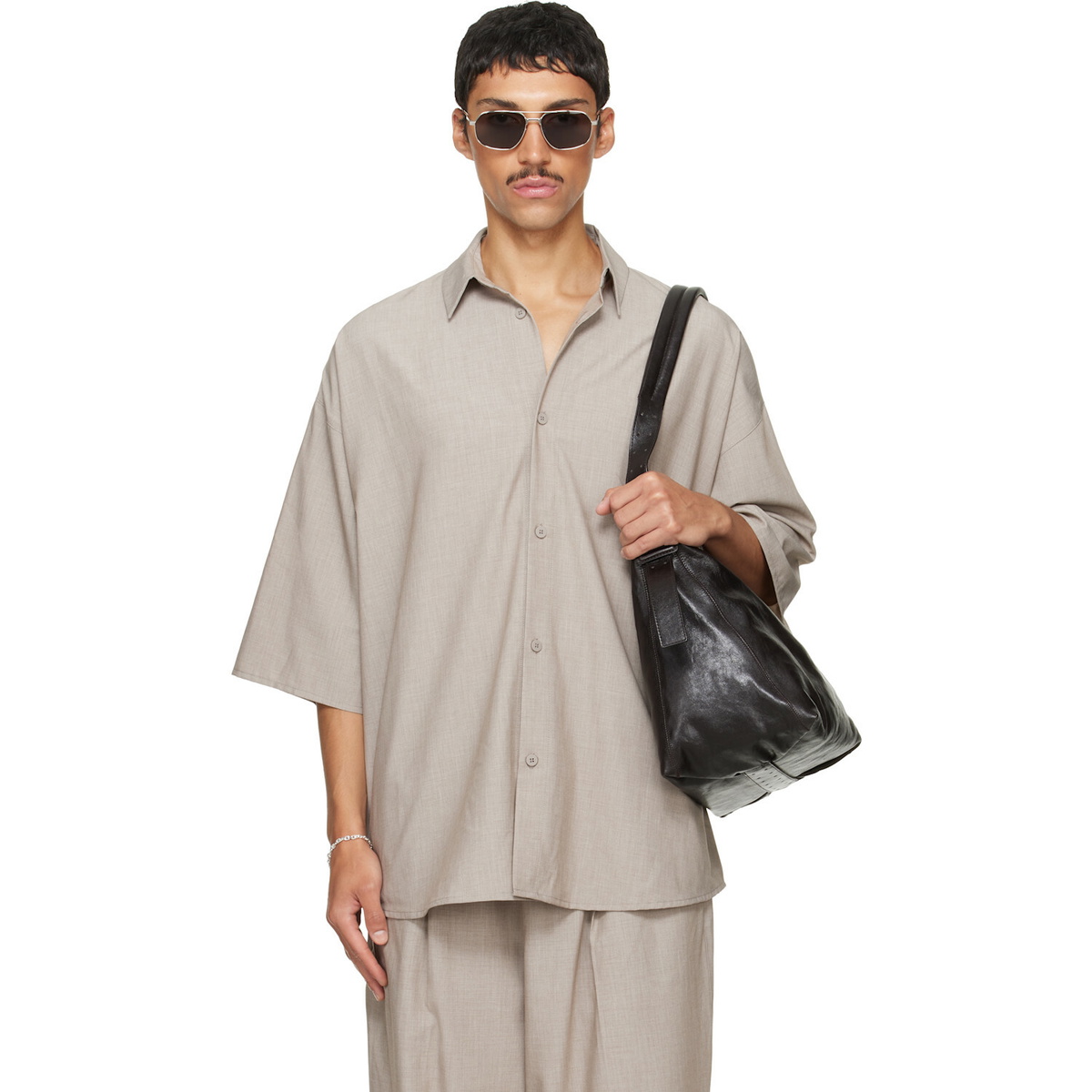 Fear of God ESSENTIALS Gray Button Up Shirt