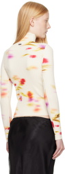 Ferragamo Off-White Blossom Print Turtleneck
