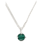 WWW.WILLSHOTT Silver and Malachite Pendant Necklace