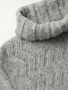 Inis Meáin - Corrán Cam Cable-Knit Donegal Merino Wool and Cashmere-Blend Rollneck Sweater - Gray