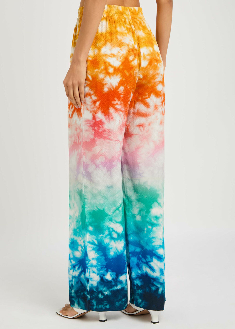 Casablanca Logo-monogrammed Printed Silk Trousers Multicoloured