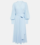 Costarellos Draped silk midi dress