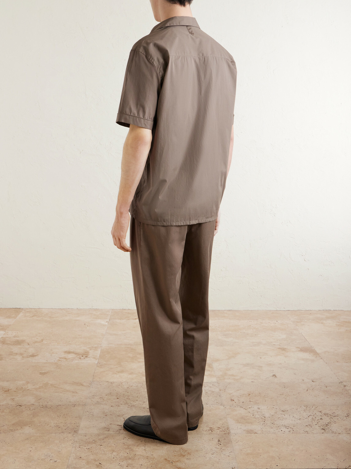 Canali - Straight-Leg Pleated Cotton-Blend Gabardine Trousers - Brown