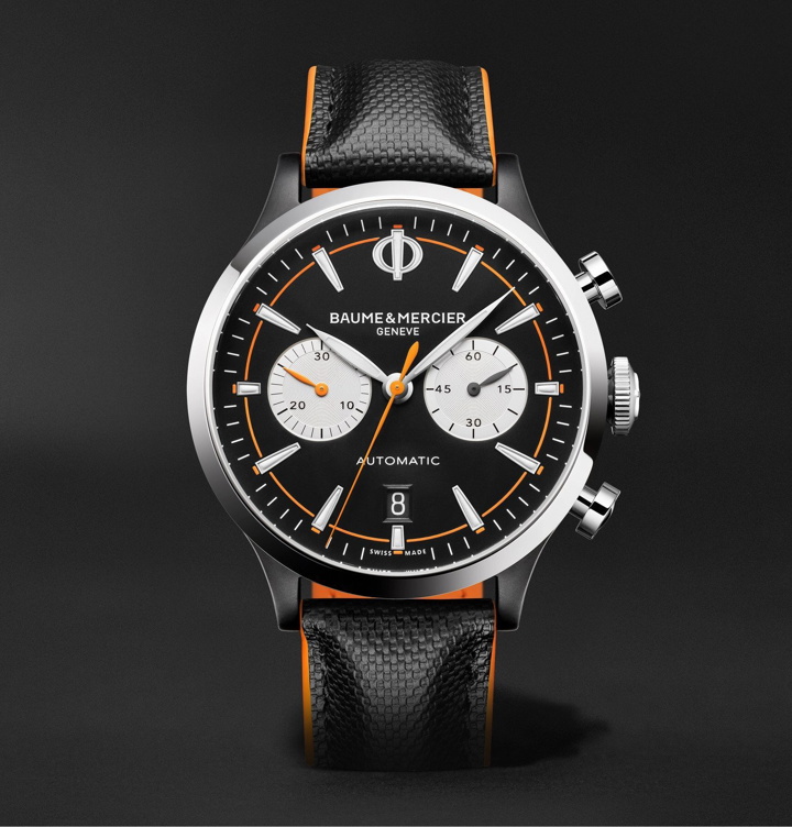 Photo: Baume & Mercier - Capeland Automatic Chronograph 42mm Stainless Steel and Leather Watch, Ref. No. M0A10451 - Black